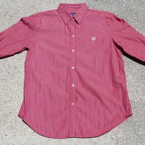 Chaps Classics Red & White Stripped Button…